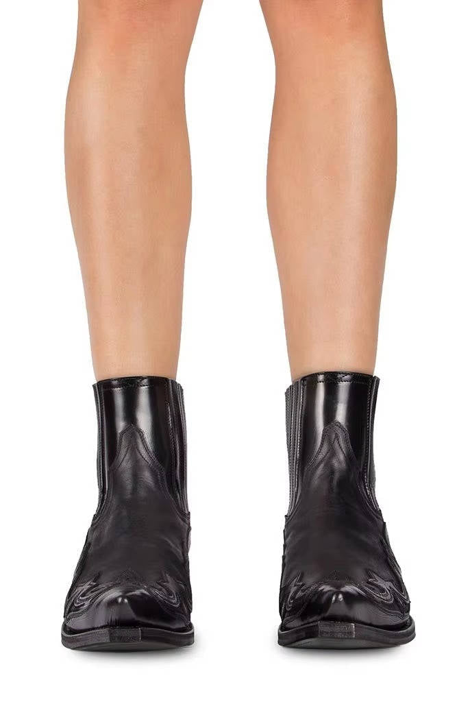 Buty Kowbojskie Damskie | Szpiczasty Nosek, Skóra PU