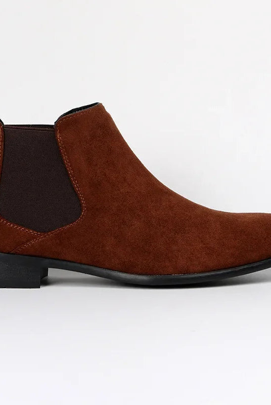 Męskie botki Chelsea - wydłużony nosek - elegancki design - zamek