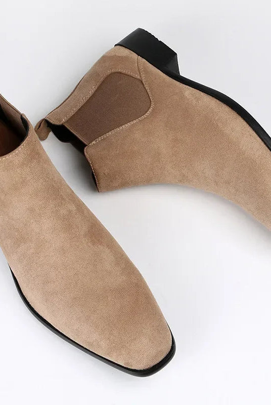 Męskie botki Chelsea - wydłużony nosek - elegancki design - zamek