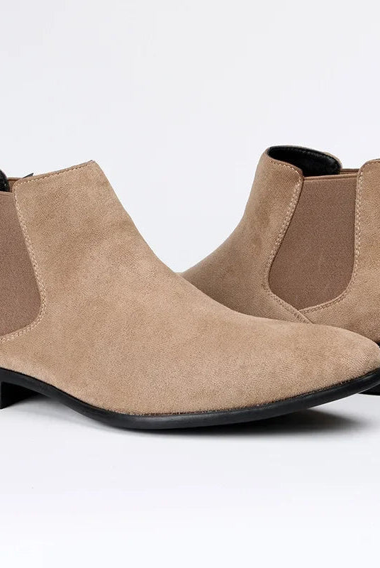 Męskie botki Chelsea - wydłużony nosek - elegancki design - zamek