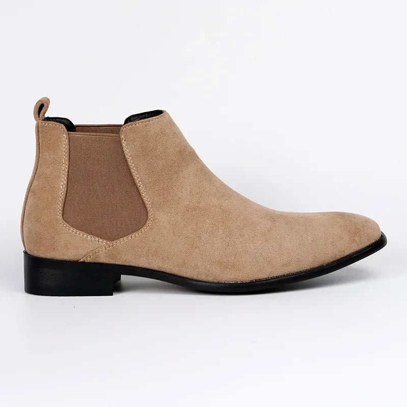 Męskie botki Chelsea - wydłużony nosek - elegancki design - zamek