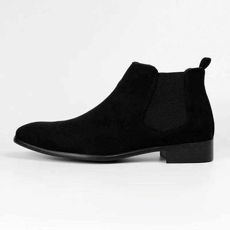 Męskie botki Chelsea - wydłużony nosek - elegancki design - zamek