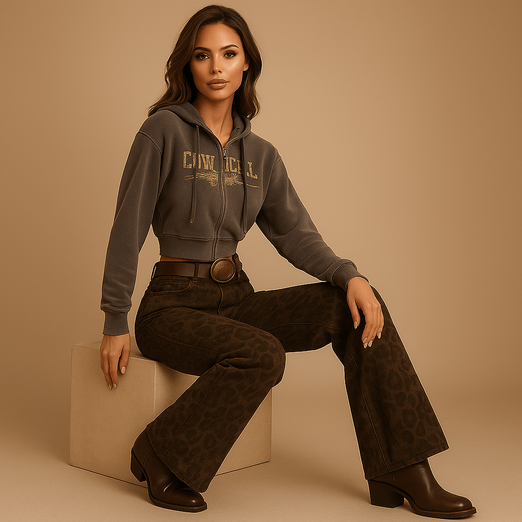 Dżinsy w panterkę dla kobiet - Stylowe - Komfortowe - Ponadczasowe - vivano - warszawa