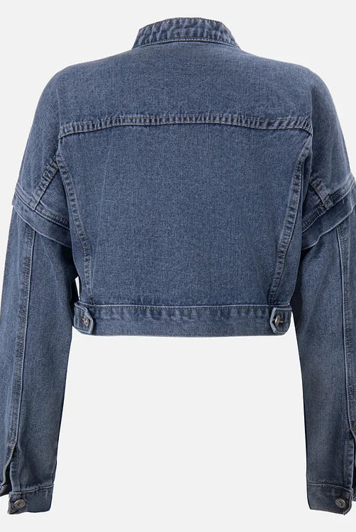 Kombinezon damski | Denim z pilotem, zamek błyskawiczny