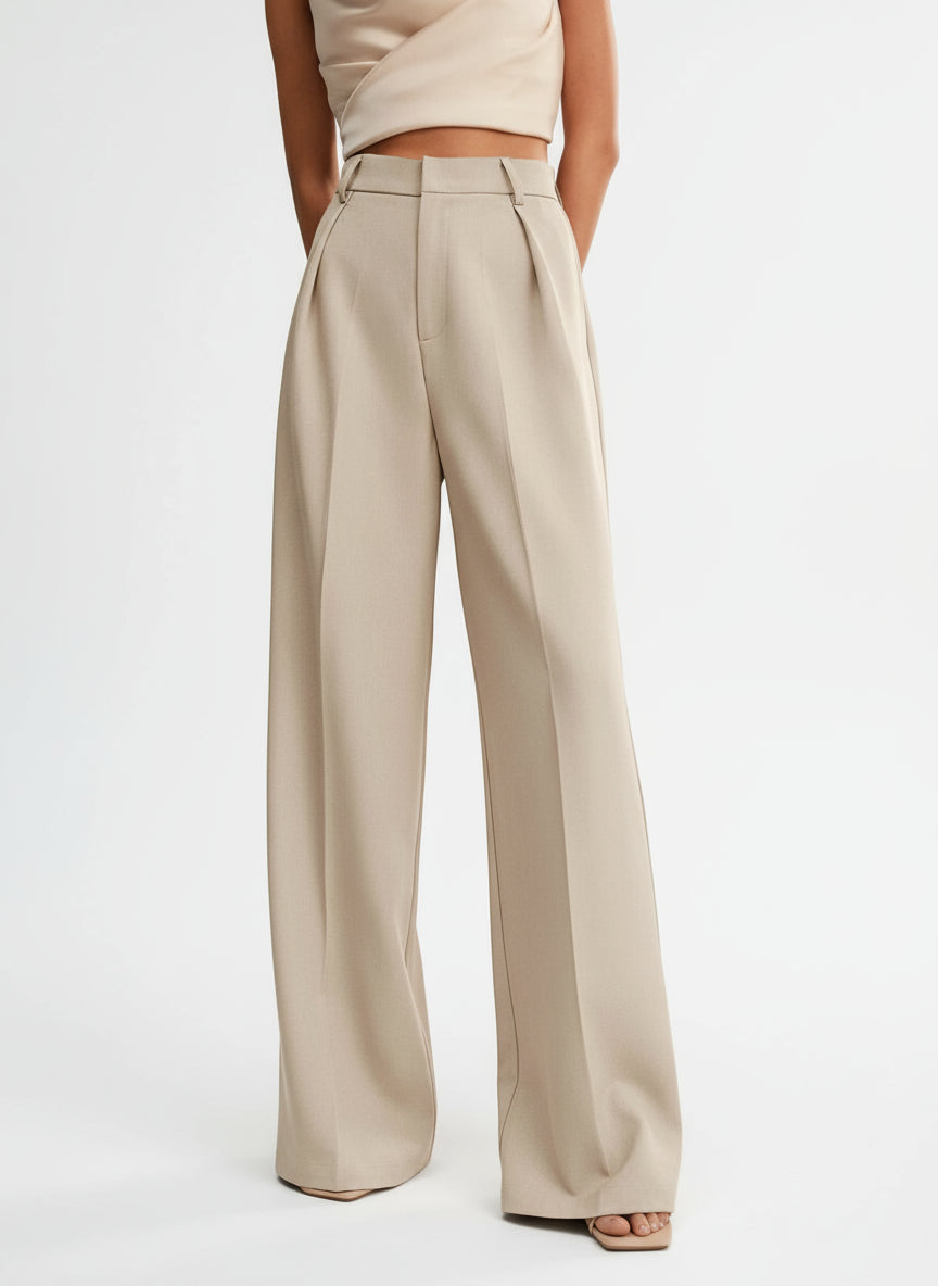 Spodnie Taille Haute Jambes Larges | Damskie, Eleganckie