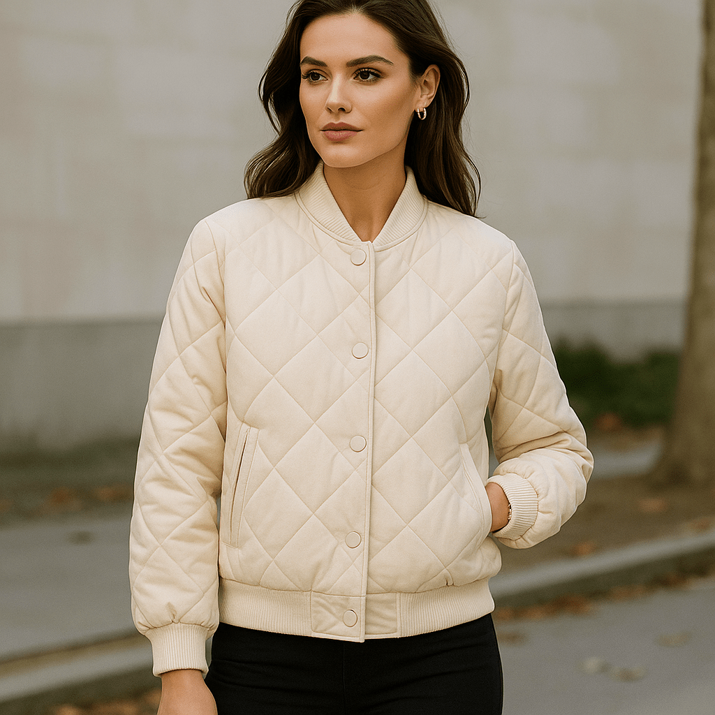 Elegancka kurtka bomber pikowana - damska - termiczna - ciepła - lekka - stylowa - vivano - warszawa