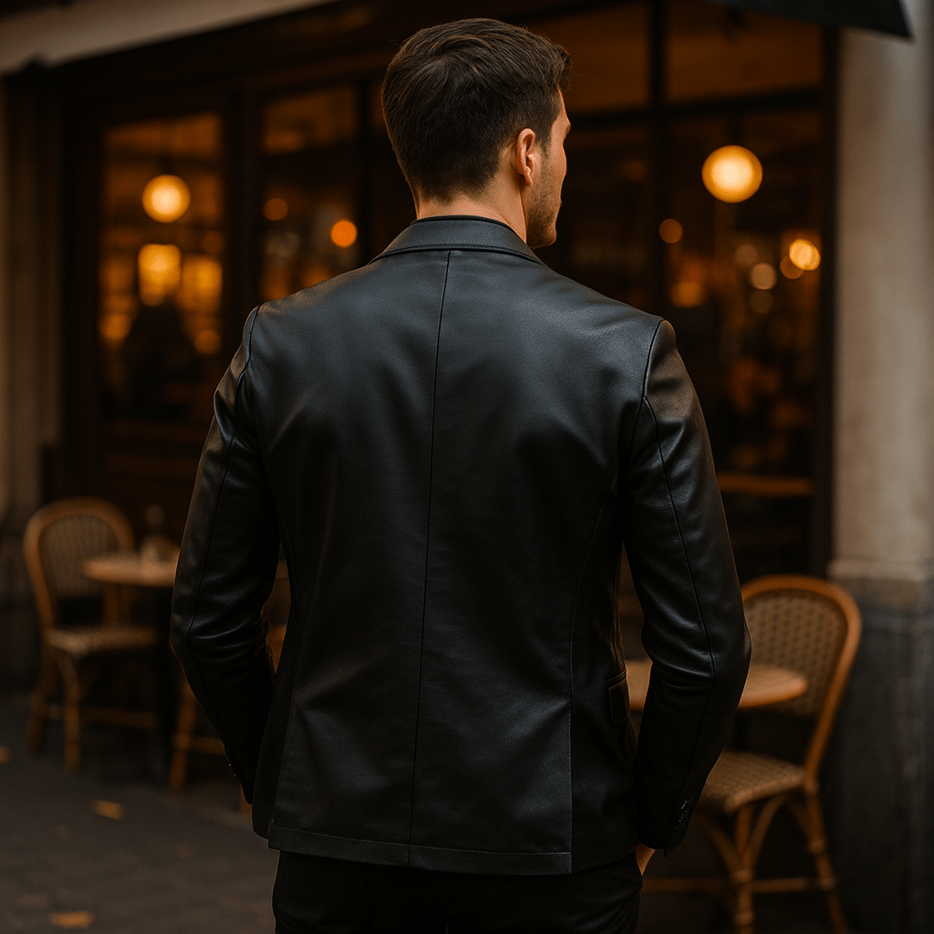 Elegancka Męska Kurtka ze Skóry PU - vivano - warszawa