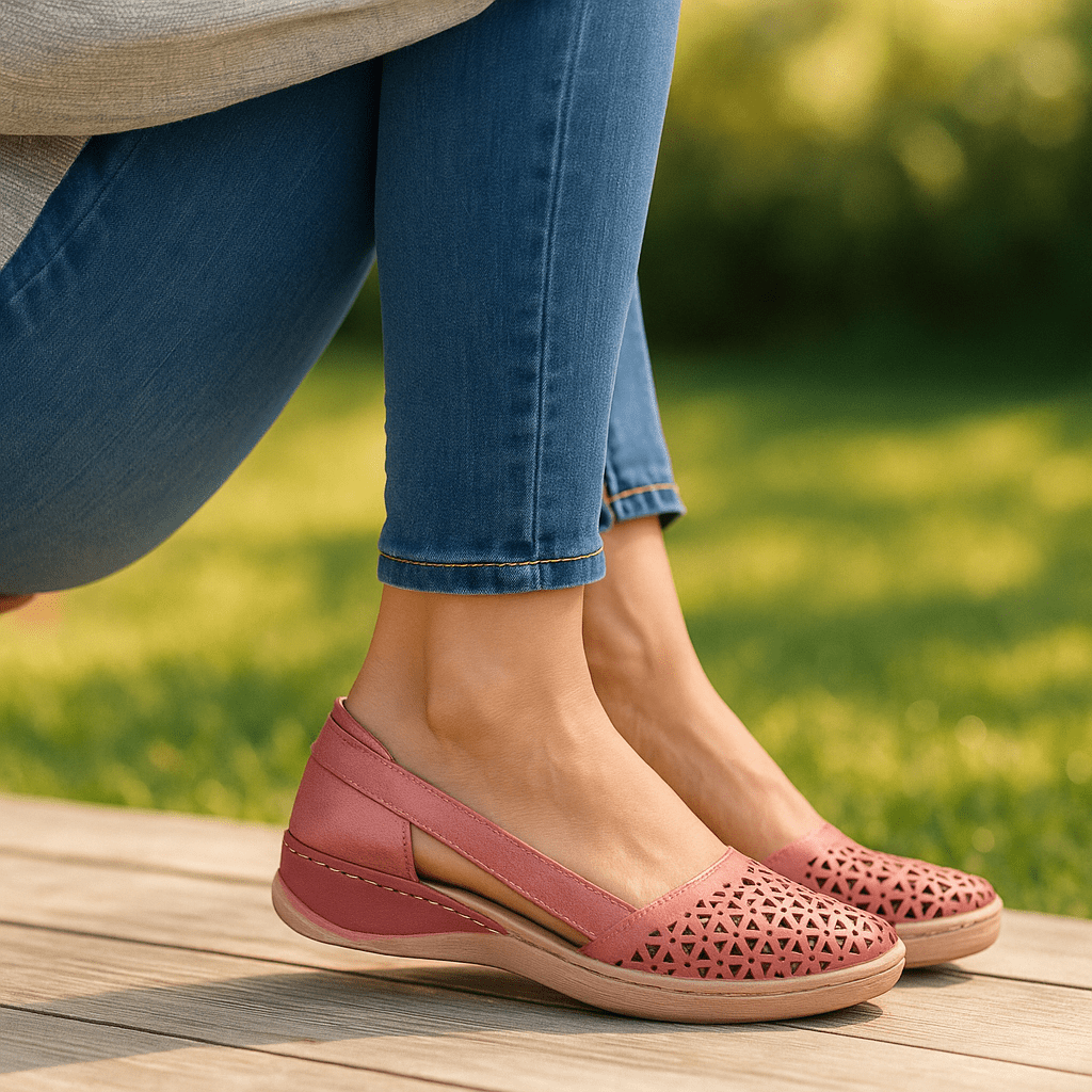 Eleganckie damskie mokasyny z perforowanym wzorem - vivano - warszawa