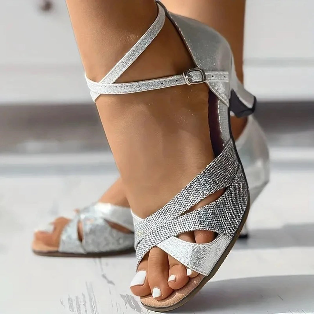 Buty Do Tańca Łacińskiego Dla Kobiet | Niebieski, Biały | Obcas 5,5 cm