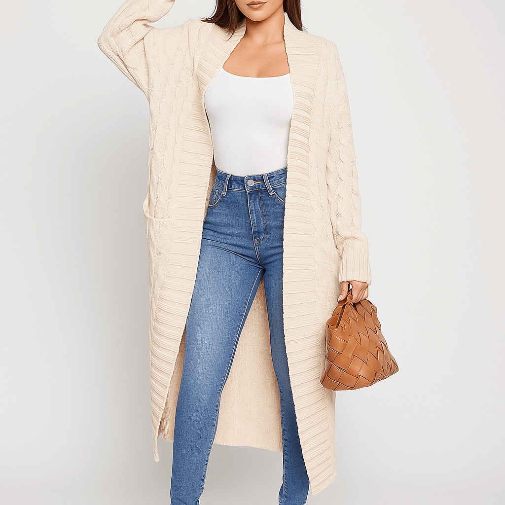 Ella Lang Kardigan - Pikowany Komfort i Styl na Co Dzień - vivano - warszawa