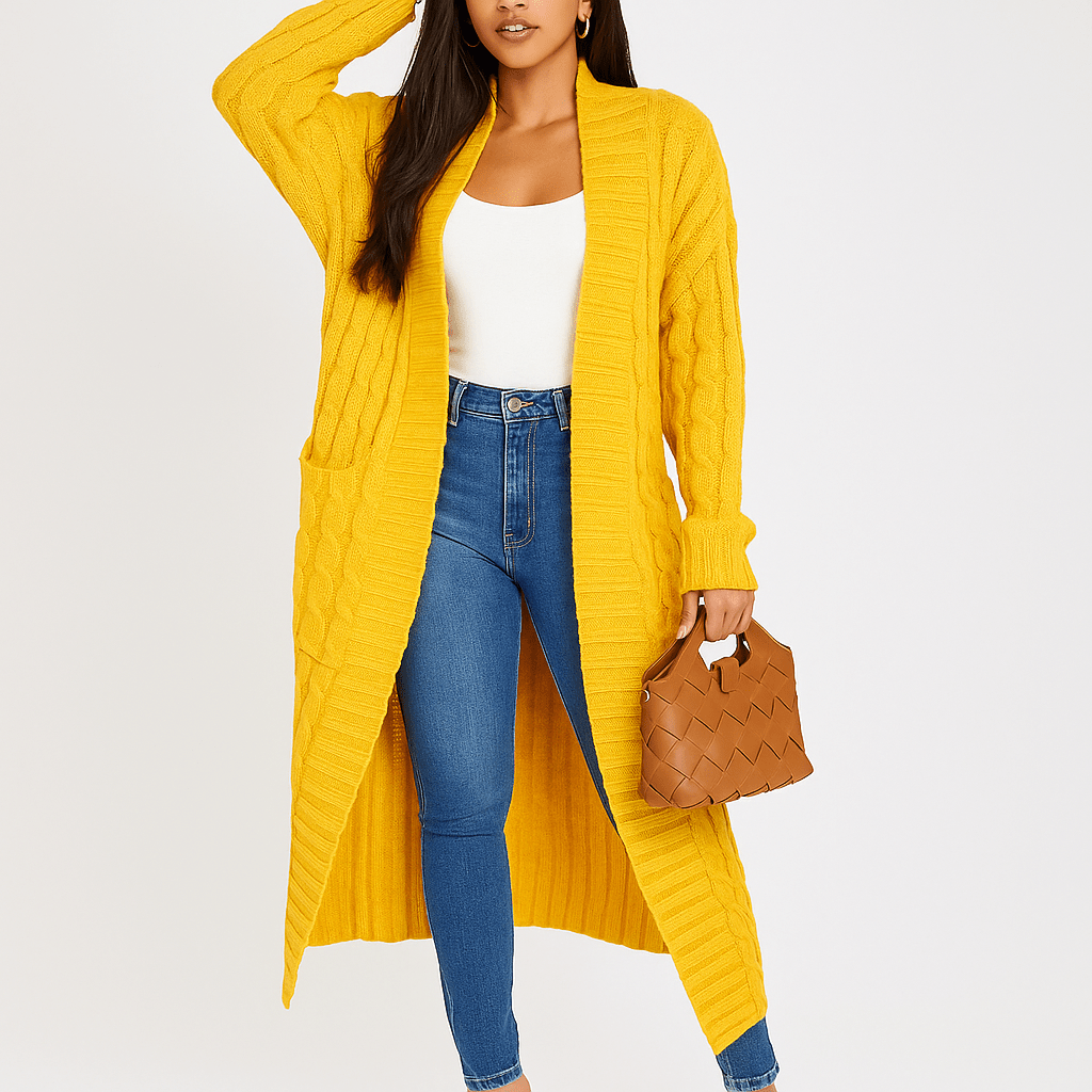 Ella Lang Kardigan - Pikowany Komfort i Styl na Co Dzień - vivano - warszawa