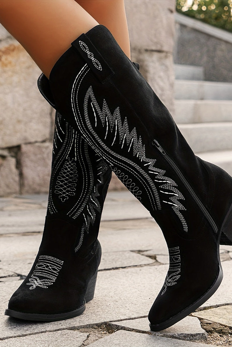 Buty kowbojskie damskie zamsz midnight wodoodporne