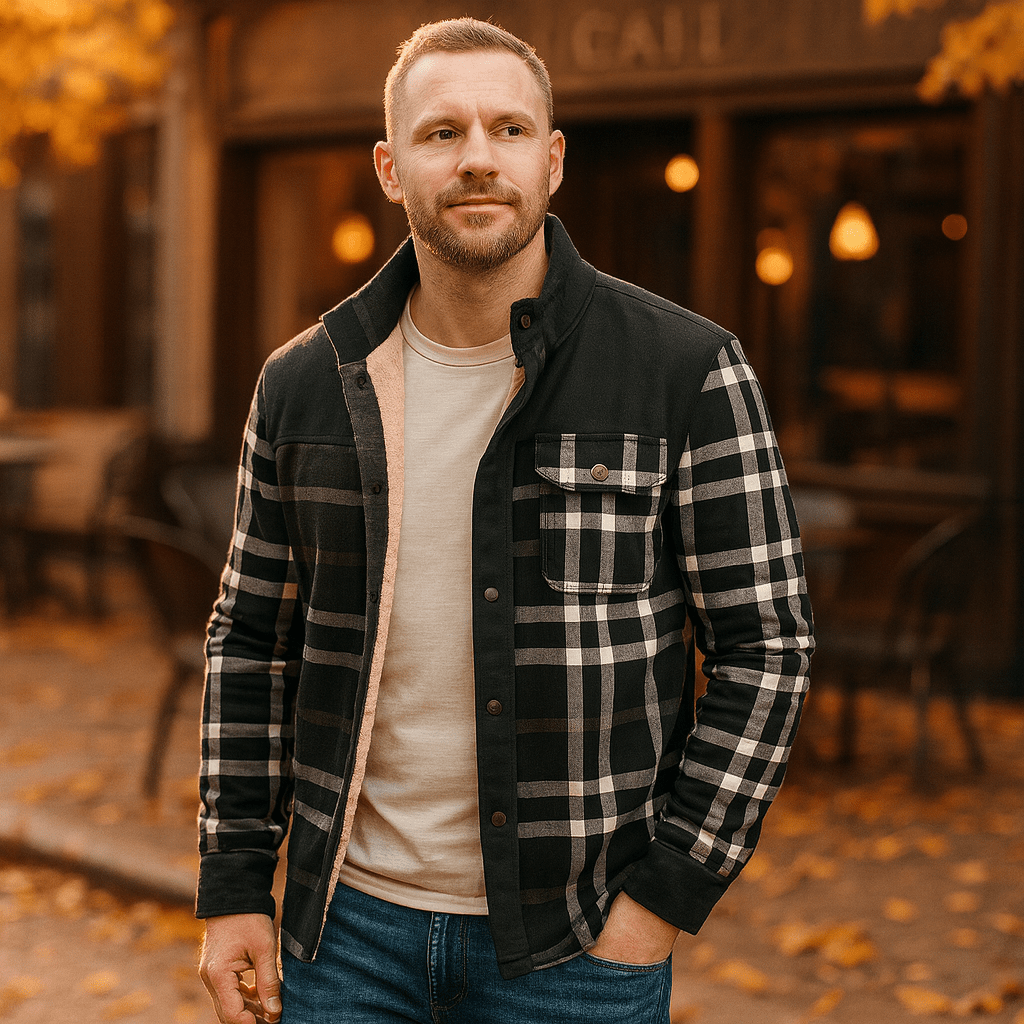 Fôret – męska ocieplana kurtka flanelowa - vivano - warszawa