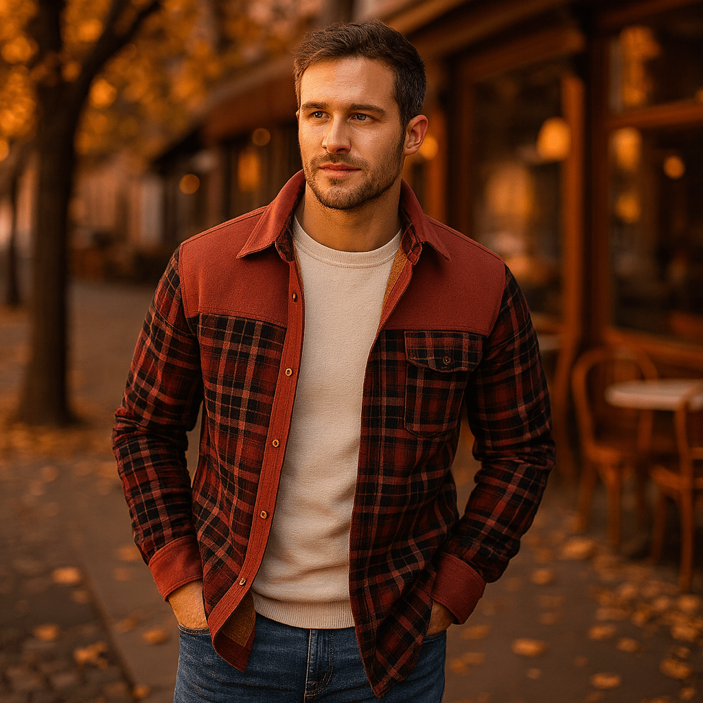 Fôret – męska ocieplana kurtka flanelowa - vivano - warszawa