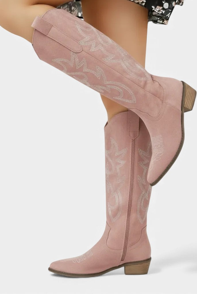Buty damskie na obcasie | Zamsz, szpiczasty nos | Zima