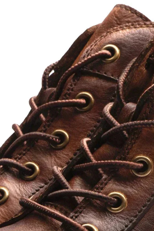 Męskie botki sznurowane za kostkę - vintage - klasyczny wytrzymały design