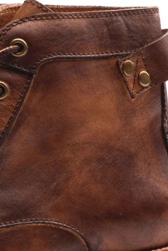 Męskie botki sznurowane za kostkę - vintage - klasyczny wytrzymały design