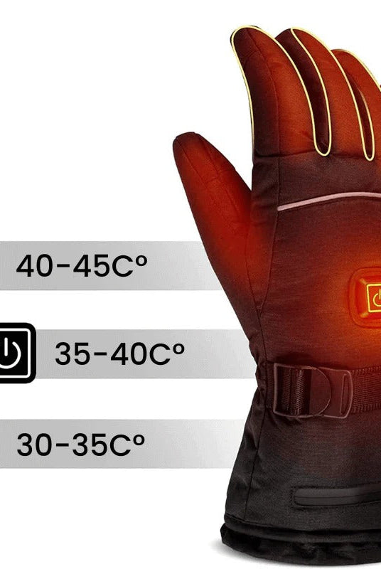 Ogrzewane rękawiczki zimowe z regulacją temperatury wodoodporne czarne