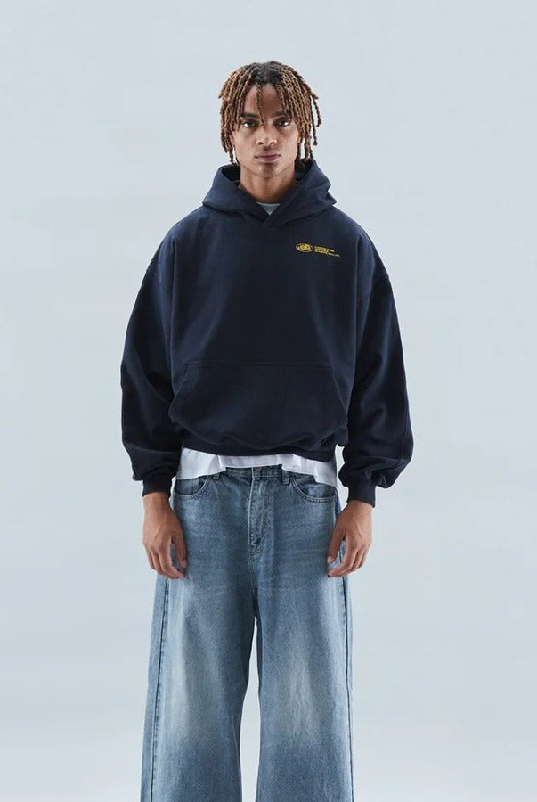 Oversized hoodie unisex luźny krój z regulowanym kapturem