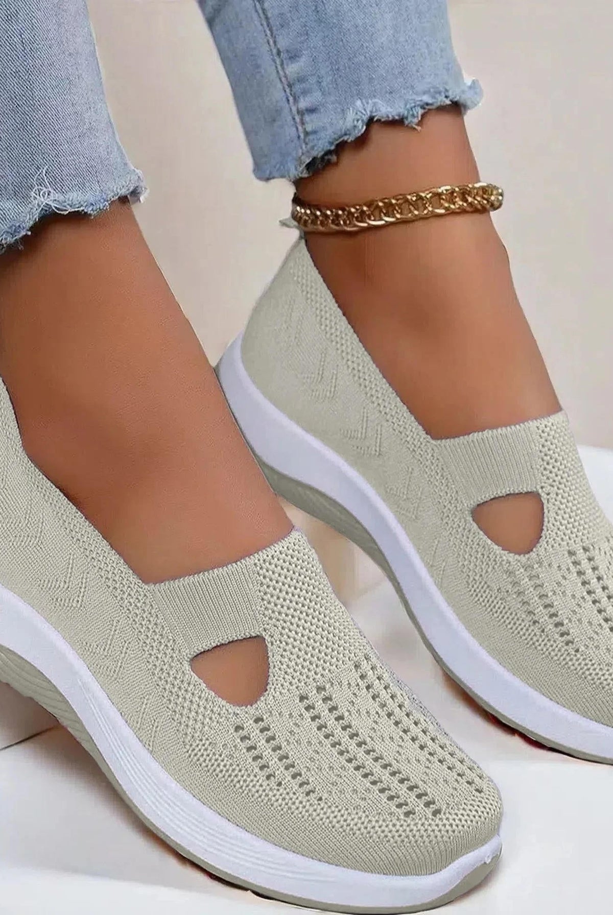 Damskie buty ortopedyczne oddychające antypoślizgowe z pianką memory foam slip-on
