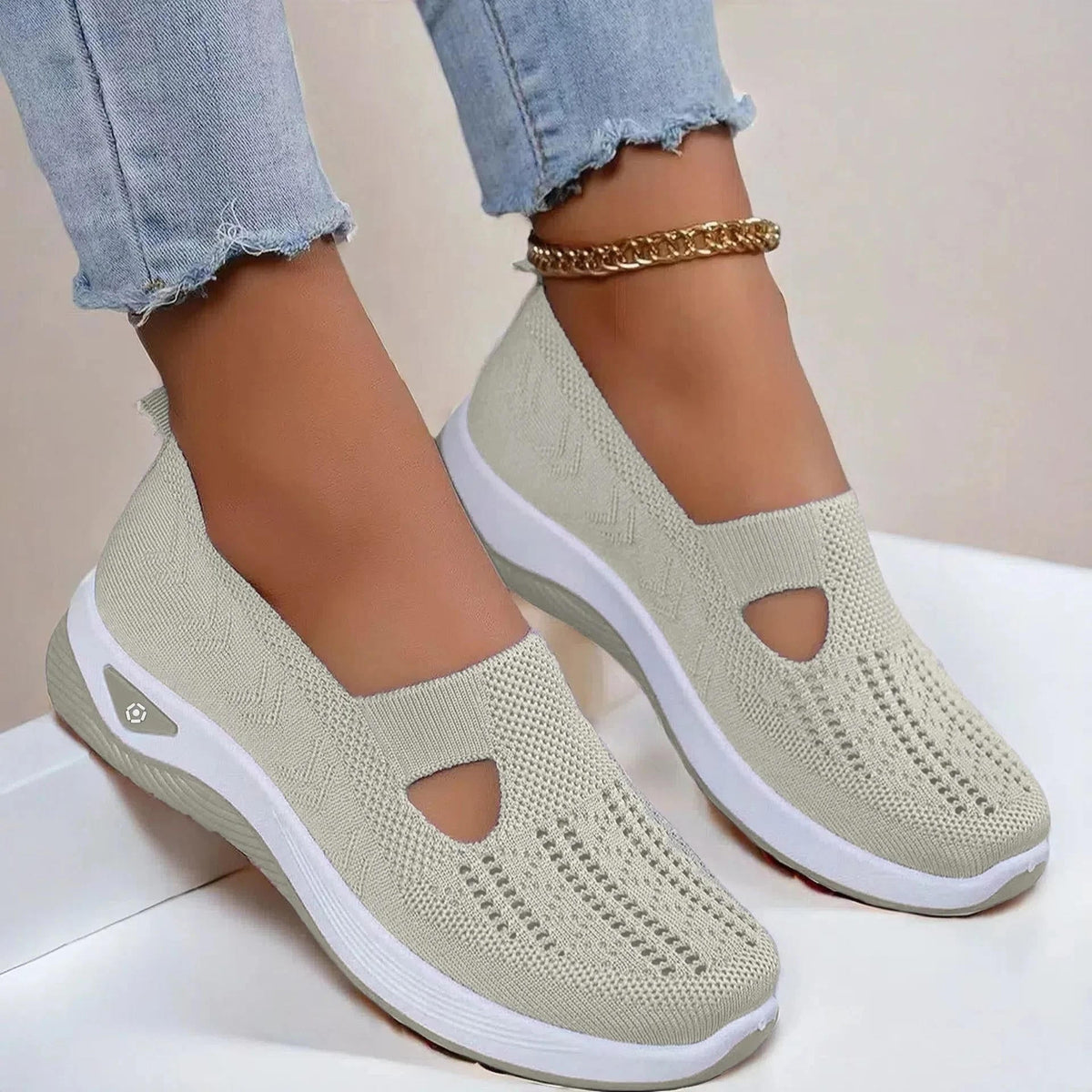 Damskie buty ortopedyczne oddychające antypoślizgowe z pianką memory foam slip-on