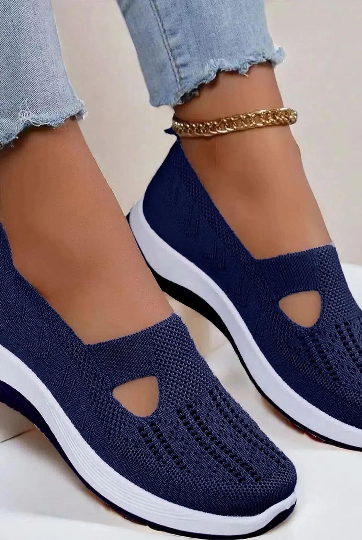 Damskie buty ortopedyczne oddychające antypoślizgowe z pianką memory foam slip-on