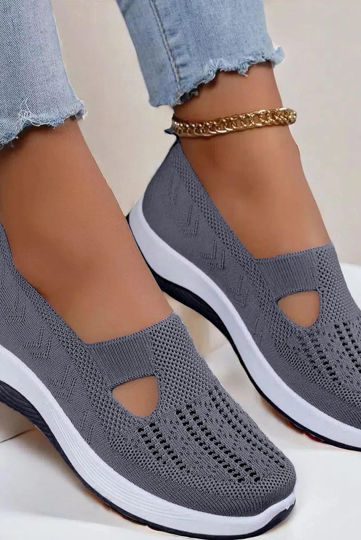Damskie buty ortopedyczne oddychające antypoślizgowe z pianką memory foam slip-on