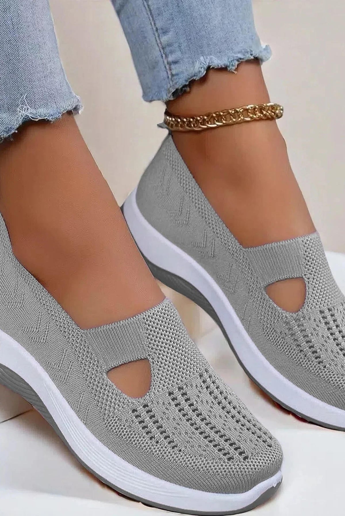 Damskie buty ortopedyczne oddychające antypoślizgowe z pianką memory foam slip-on