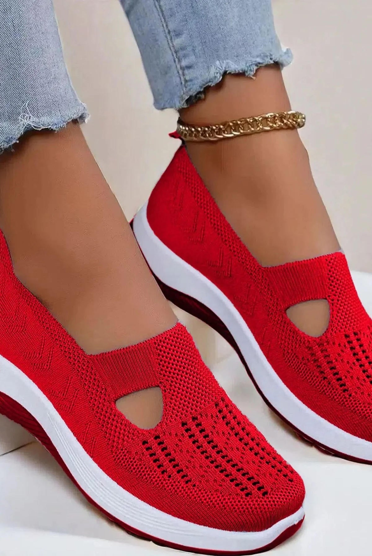 Damskie buty ortopedyczne oddychające antypoślizgowe z pianką memory foam slip-on