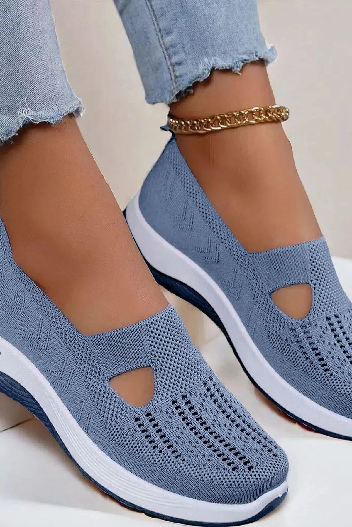 Damskie buty ortopedyczne oddychające antypoślizgowe z pianką memory foam slip-on