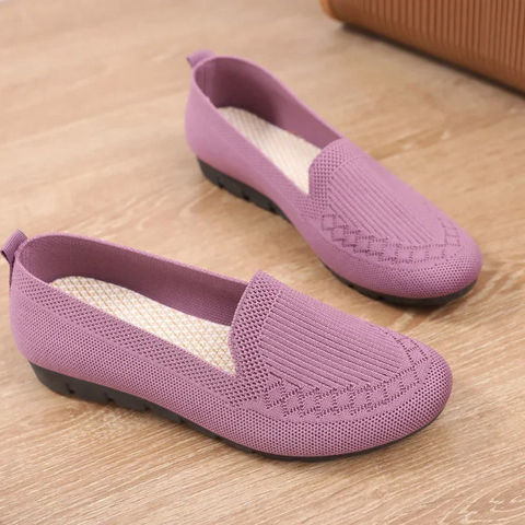 Damskie dzianinowe mokasyny slip-on lekkie i oddychające