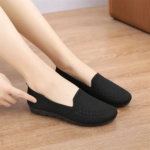 Damskie dzianinowe mokasyny slip-on lekkie i oddychające