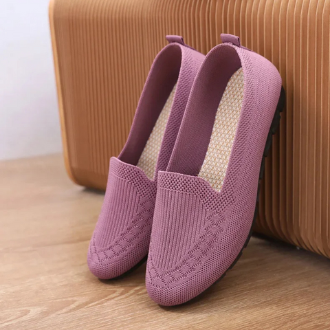Damskie dzianinowe mokasyny slip-on lekkie i oddychające