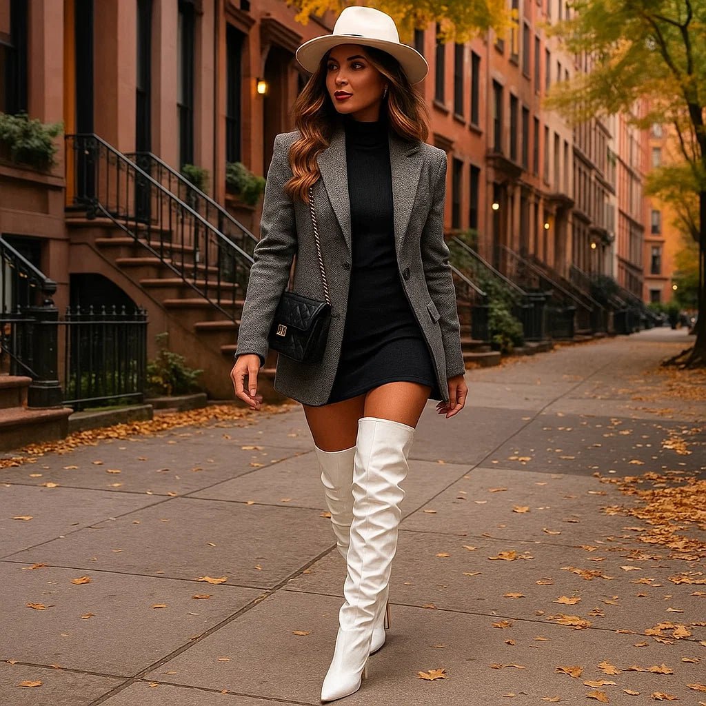 Katrinette Luo – Lakierowane Botki Over - Knee - vivano - warszawa