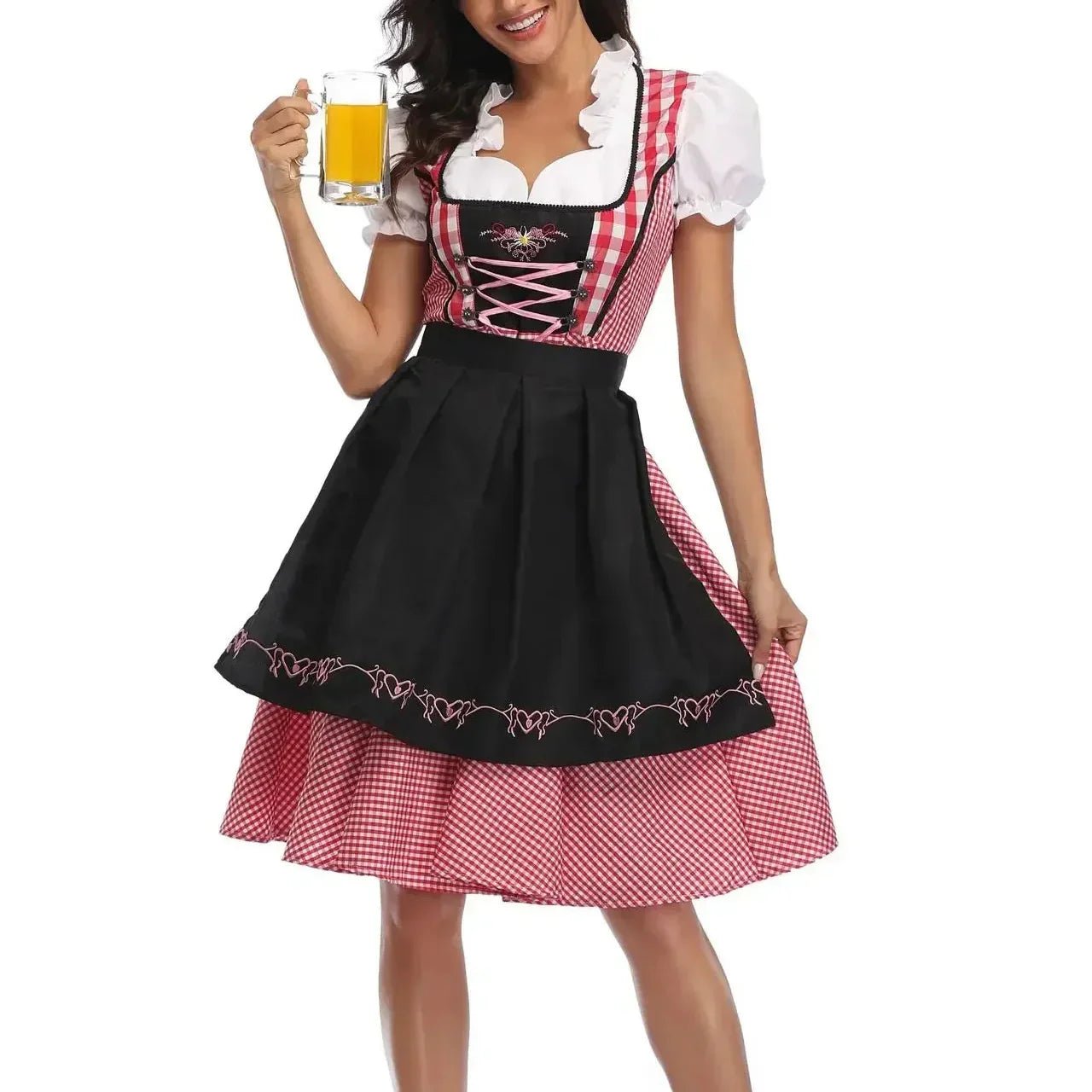 Kobiece Sukienka Dirndl na Oktoberfest - Miękki Materiał - Klasyczny Styl - Szczegółowa Tradycyjna Sukienka Festiwalowa - vivano - warszawa