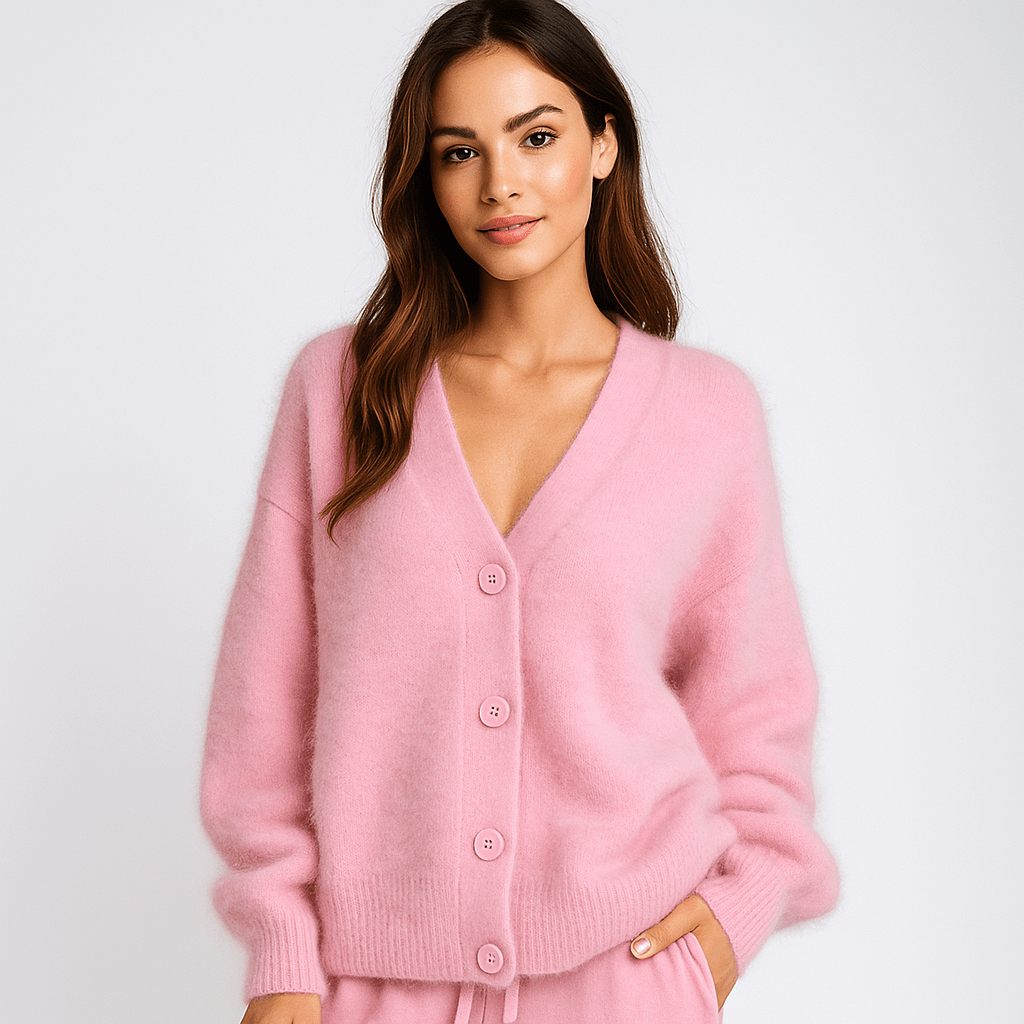 Kobieta Miękka Kardigan - Przytulna Wygodna Kurtka - Stylowa - vivano - warszawa