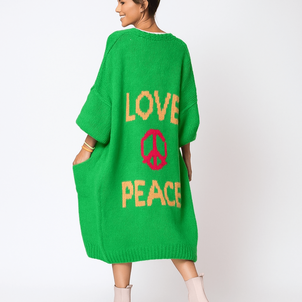 Kolorowy Kardigan Miłości - Stylowe Zimowe Ciepło - Unikalny Komfort - vivano - warszawa