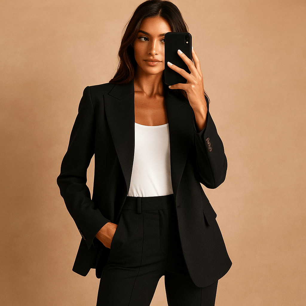 Komplet Słuchawka - Marynarka i Spodnie - Damski Luo - vivano - warszawa