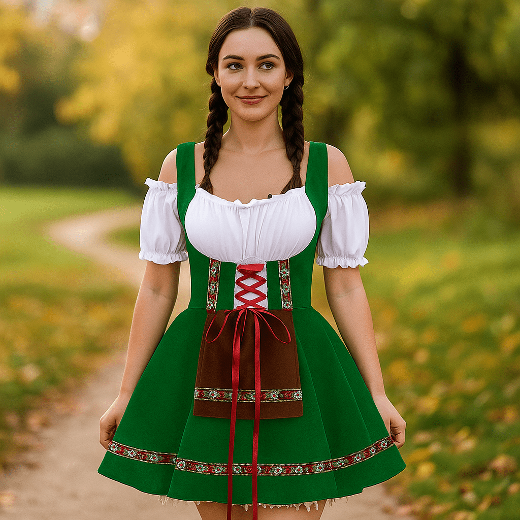 Kostium Halloween Plus Size - Mini Sukienka - Bufiaste Rękawy - vivano - warszawa