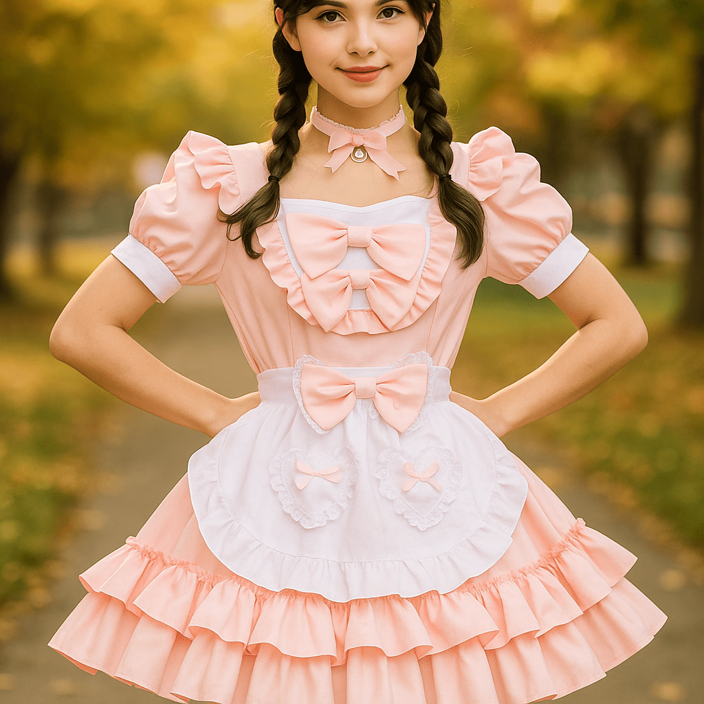 Kostium Haloween Plus Size - Sukienka Służebna z Falbankami - vivano - warszawa