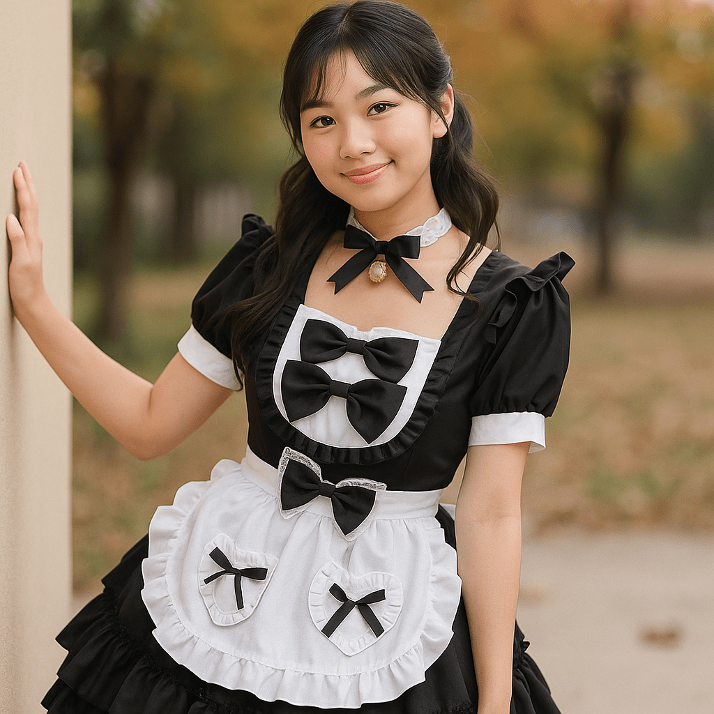 Kostium Haloween Plus Size - Sukienka Służebna z Falbankami - vivano - warszawa