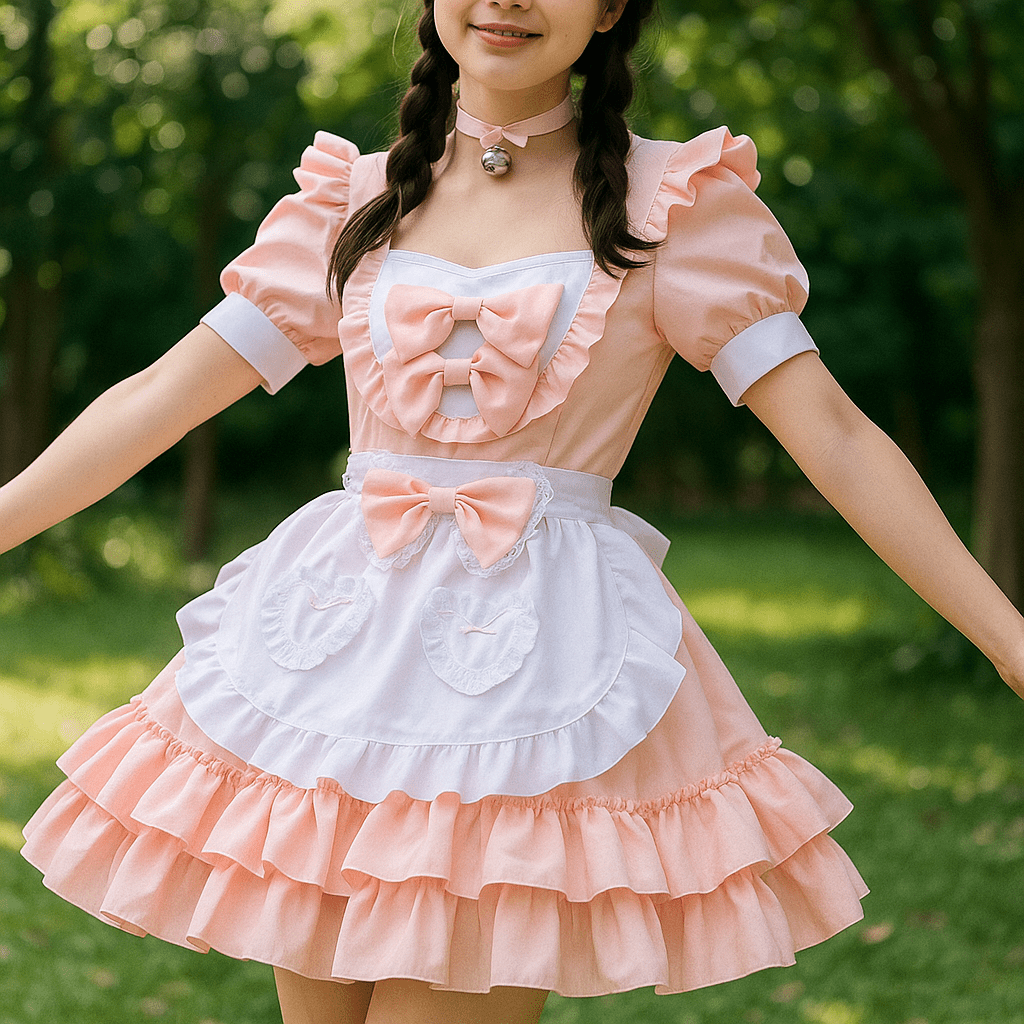 Kostium Haloween Plus Size - Sukienka Służebna z Falbankami - vivano - warszawa