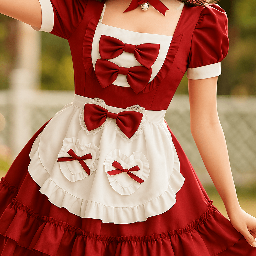 Kostium Haloween Plus Size - Sukienka Służebna z Falbankami - vivano - warszawa