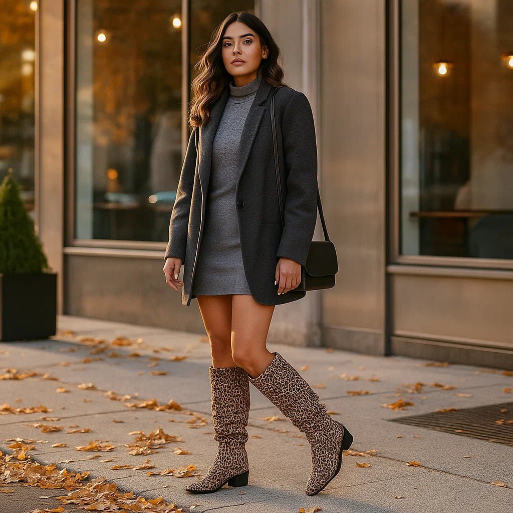 Kozaki Overkneestøvler – Wzór Lamparta i Styl - vivano - warszawa