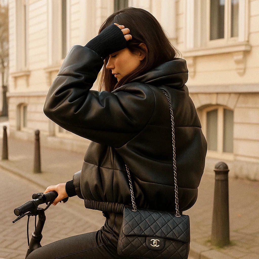 Krótka Puchowa Kurtka - Styl Bomber - Lekka i Ciepła - vivano - warszawa