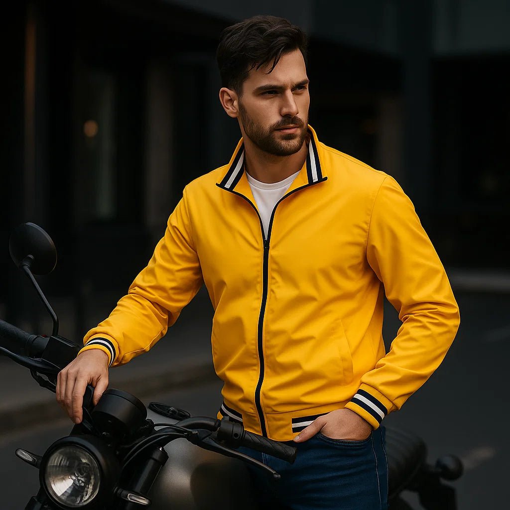 Kurtka bomber męska - paski - stylowy komfort - vivano - warszawa