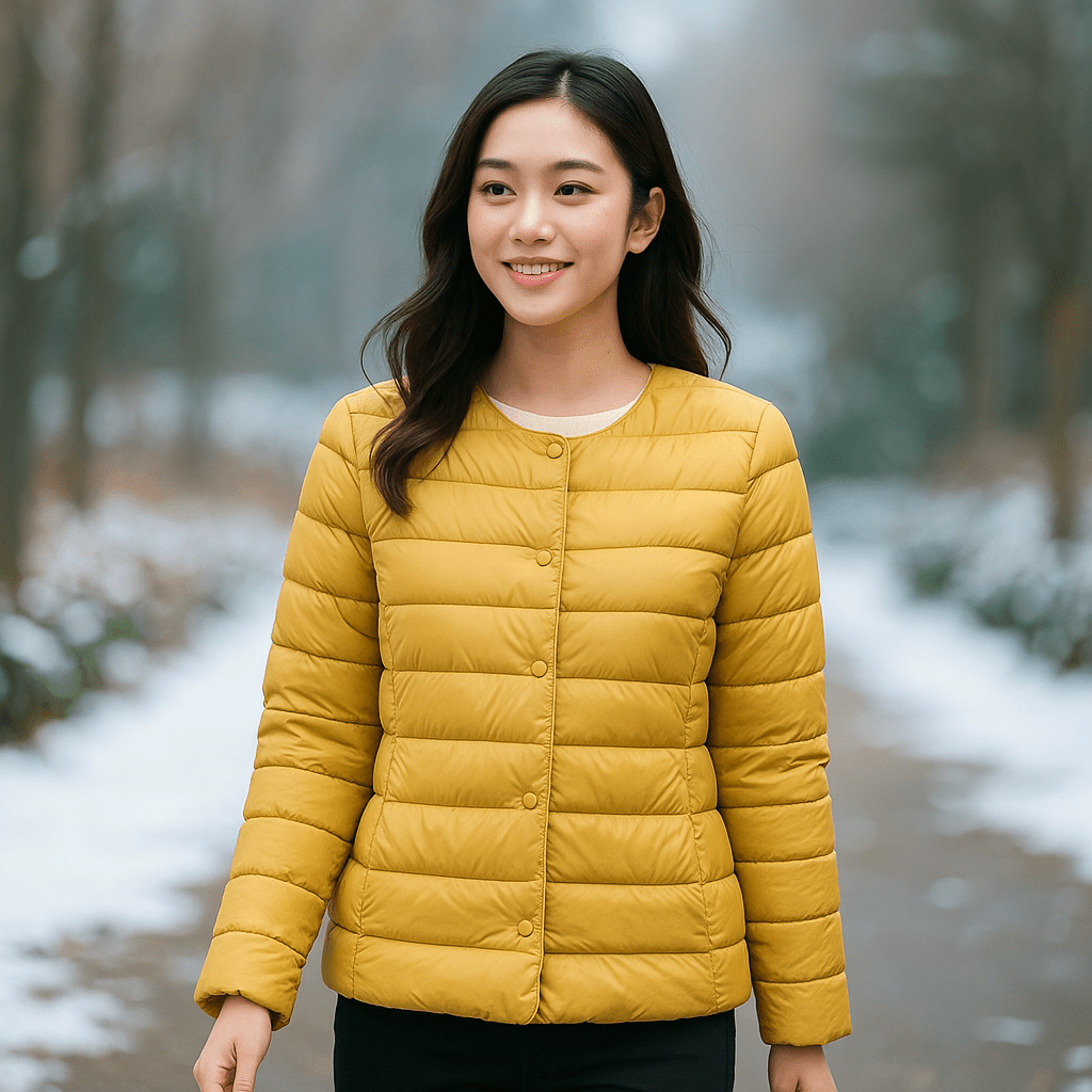 Lekka Puchowa Kurtka - Zimowe Ciepło - Komfort - Styl - vivano - warszawa