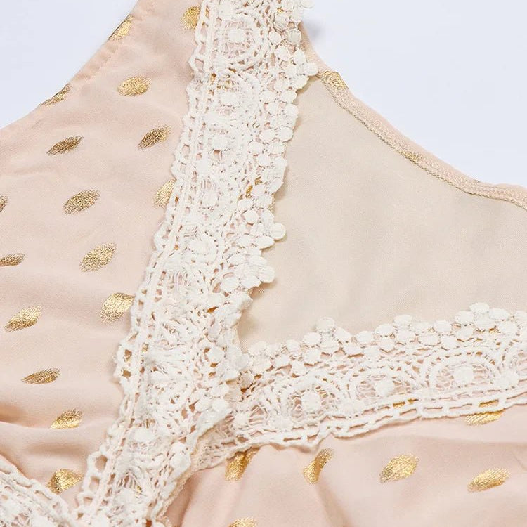 Letnia Sukienka Maxi z Koronkowymi Wstawkami - vivano - warszawa