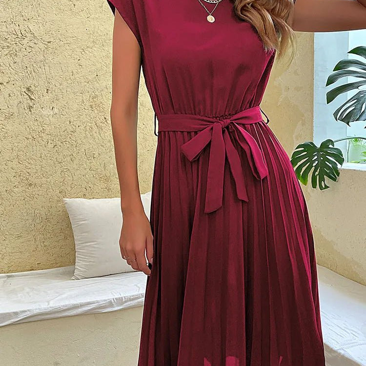 Letnia sukienka z krótkim rękawem i wiązaniem w talii – zwiewny fason na co dzień - vivano - warszawa