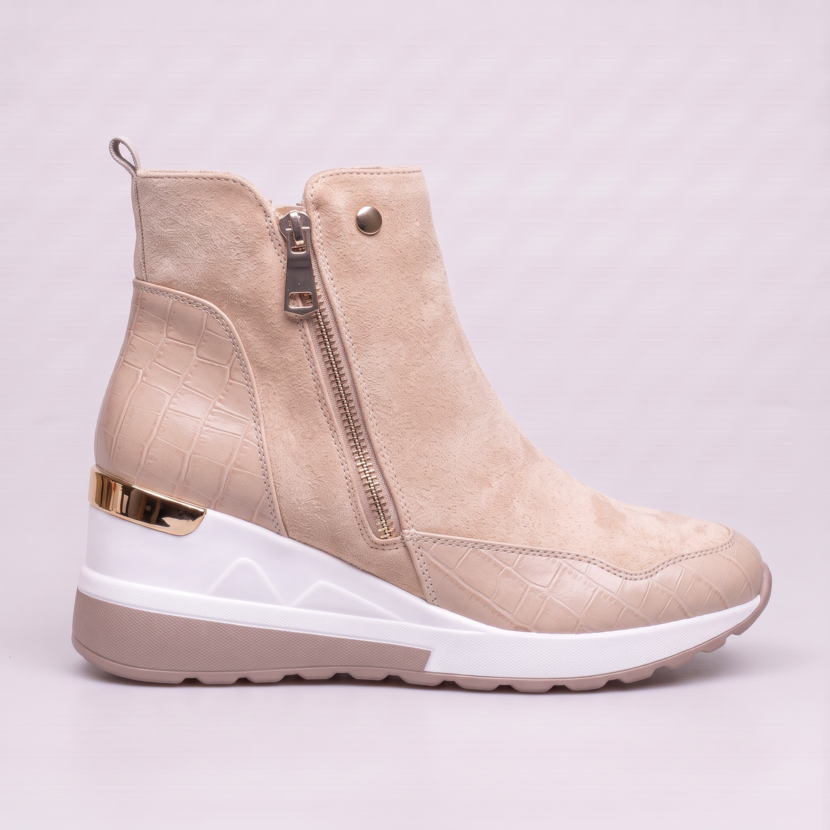 Damskie Buty Ortopedyczne Zamszowe Klinowe